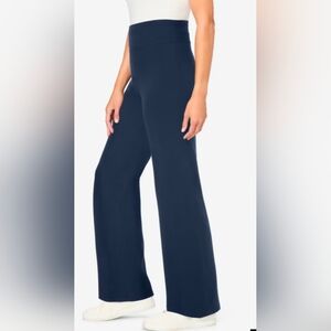 Women's Woman Within Bootcut Pants Size 18-20 Navy Knit yoga pants Leggings